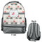 Elephants in Love Large Backpack - Gray - Front & Back View