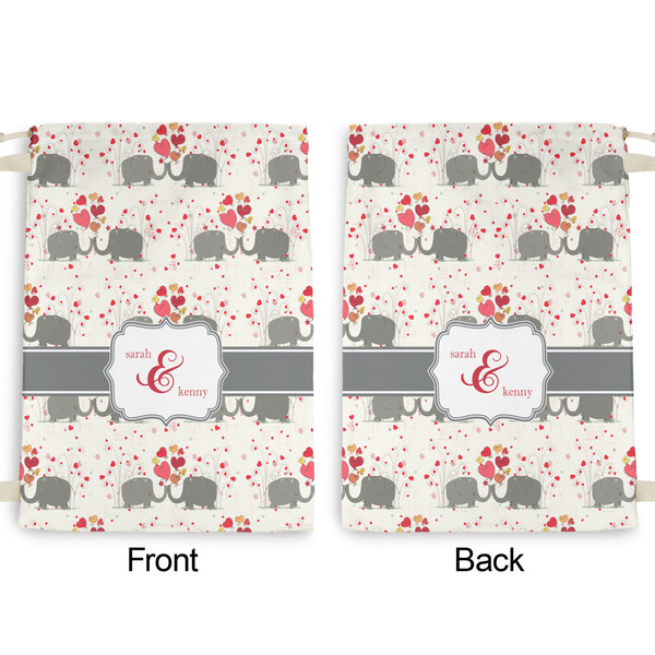 Elephants in Love Large Laundry Bag - Front & Back View