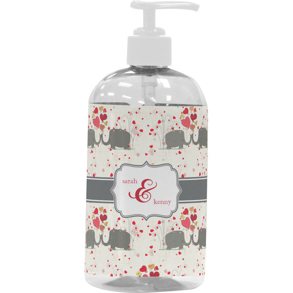 Elephants in Love Large Liquid Dispenser (16 oz) - White