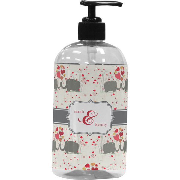 Custom Elephants in Love Plastic Soap / Lotion Dispenser (Personalized)