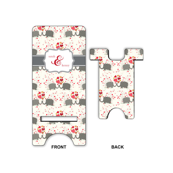 Elephants in Love Large Phone Stand - Front & Back