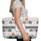 Elephants in Love Large Rope Tote Bag - In Context View
