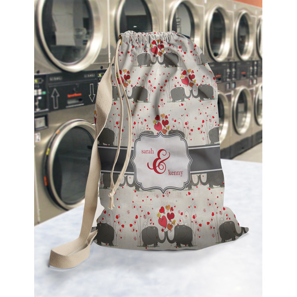 Elephants in Love Laundry Bag in Laundromat