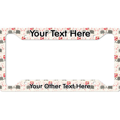Elephants in Love License Plate Frame - Style A (Personalized)