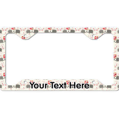 Elephants in Love License Plate Frame - Style C (Personalized)