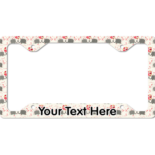 Custom Elephants in Love License Plate Frame - Style C (Personalized)