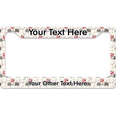 Elephants in Love License Plate Frame - Style B (Personalized)