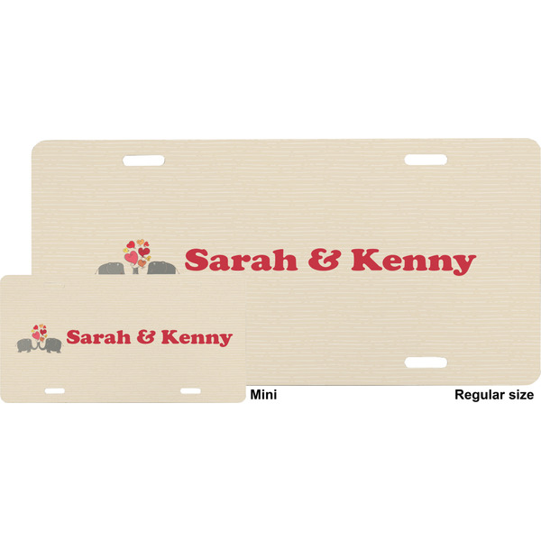 Elephants in Love License Plate (Sizes)