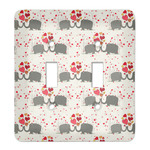 Elephants in Love Light Switch Cover (2 Toggle Plate)