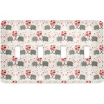 Elephants in Love Light Switch Cover (4 Toggle Plate)