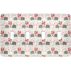 Elephants in Love Light Switch Cover (4 Toggle Plate)