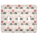 Elephants in Love Light Switch Cover (3 Toggle Plate)