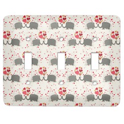 Elephants in Love Light Switch Cover (3 Toggle Plate)