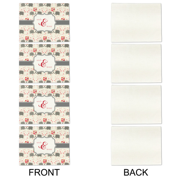 Elephants in Love Linen Placemat - APPROVAL Set of 4 (single sided)