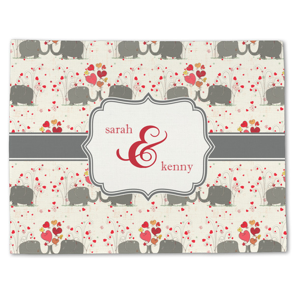 Elephants in Love Linen Placemat - Front