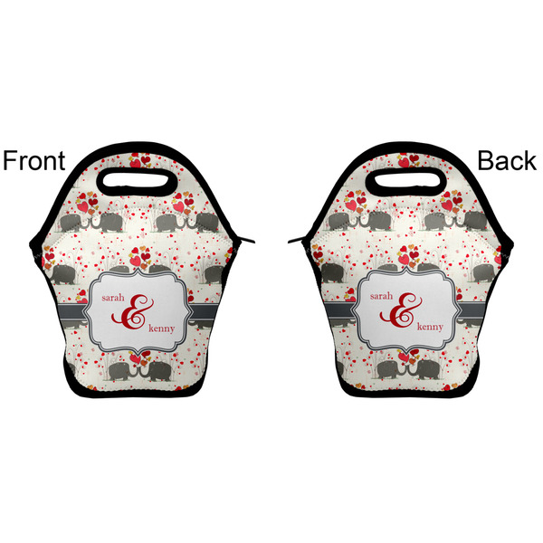 Elephants in Love Lunch Bag - Front and Back