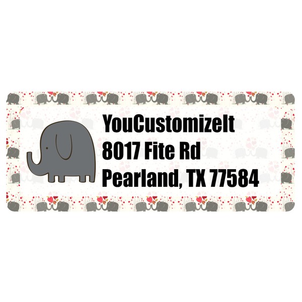 Custom Elephants in Love Return Address Labels (Personalized)