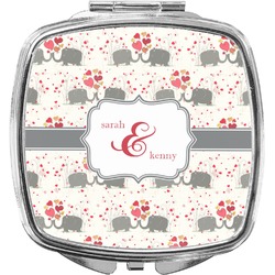 Elephants in Love Compact Makeup Mirror (Personalized)