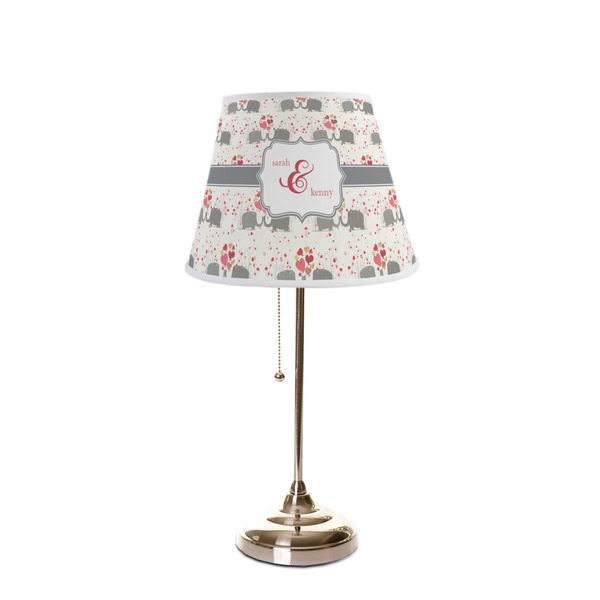 Elephants in Love Poly Film Empire Lampshade - On Stand