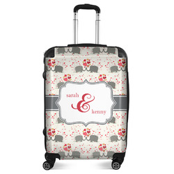 Elephants in Love Suitcase - 24" Medium - Checked (Personalized)
