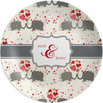 Elephants in Love Melamine Salad Plate - 8" (Personalized)