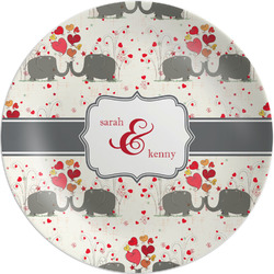 Elephants in Love Melamine Plate (Personalized)