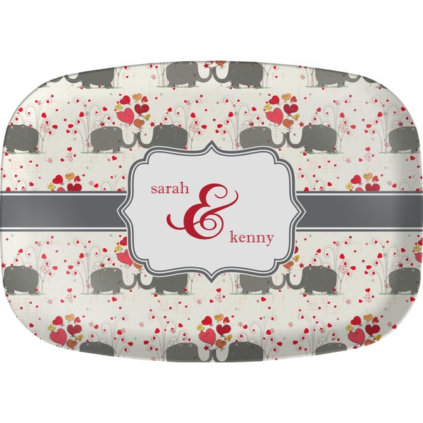 Custom Elephants in Love Melamine Platter (Personalized)