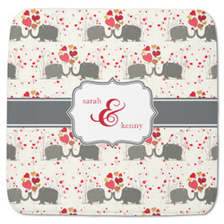 Elephants in Love Memory Foam Bath Mat - 48"x48" (Personalized)