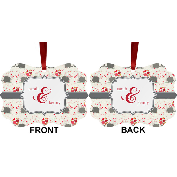 Elephants in Love Metal Benilux Ornament - Front and Back (APPROVAL)