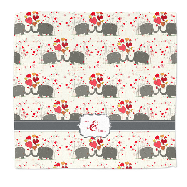 Custom Elephants in Love Microfiber Dish Rag (Personalized)