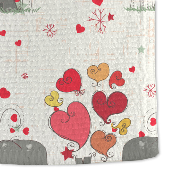Elephants in Love Microfiber Dish Towel - DETAIL