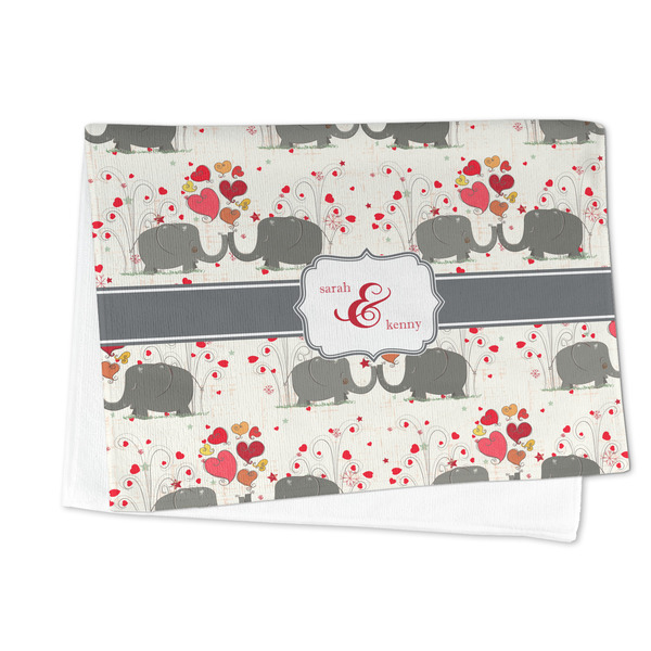 Elephants in Love Microfiber Dish Towel - FOLDED HALF