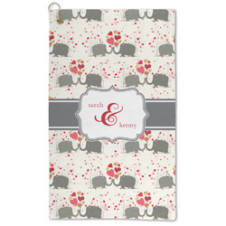 Elephants in Love Microfiber Golf Towel (Personalized)