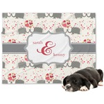 Elephants in Love Dog Blanket - Large (Personalized)