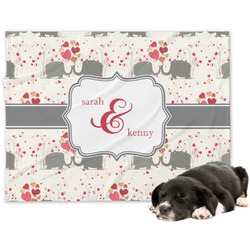 Elephants in Love Dog Blanket (Personalized)