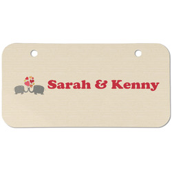 Elephants in Love Mini/Bicycle License Plate (2 Holes) (Personalized)