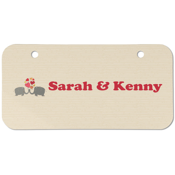 Elephants in Love Mini Bicycle License Plate - Two Holes