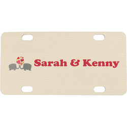 Elephants in Love Mini/Bicycle License Plate (Personalized)
