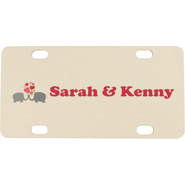 Custom Elephants in Love Mini/Bicycle License Plate (Personalized)