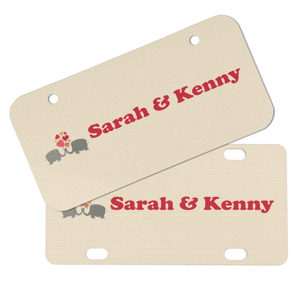 Elephants in Love Mini License Plates - MAIN (4 and 2 Holes)