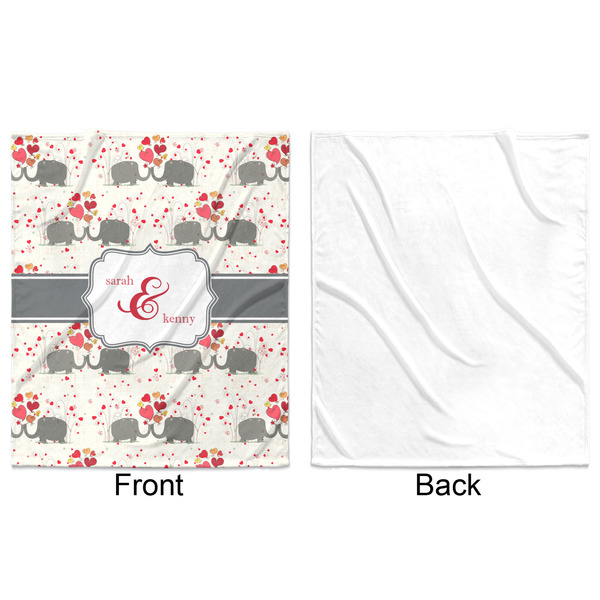 Elephants in Love Minky Blanket - 50"x60" - Single Sided - Front & Back