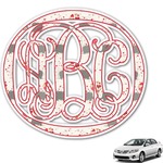 Elephants in Love Monogram Car Decal (Personalized)