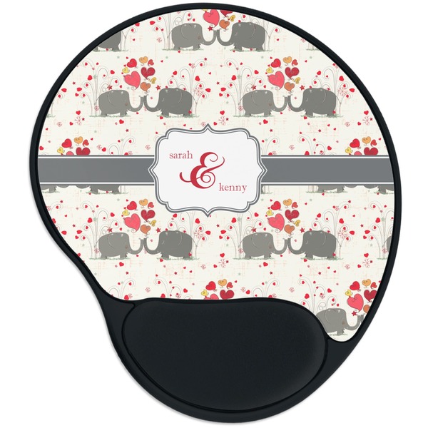 Custom Elephants in Love Mouse Pad with Wrist Support