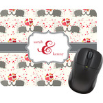 Elephants in Love Rectangular Mouse Pad (Personalized)