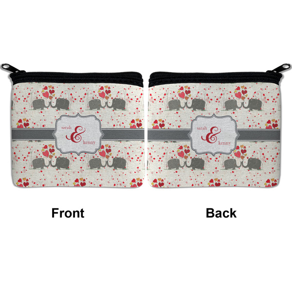 Elephants in Love Neoprene Coin Purse - Front & Back (APPROVAL)