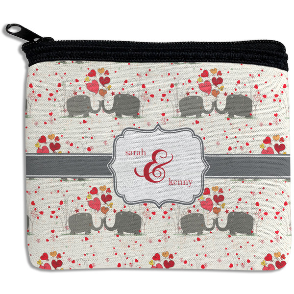 Custom Elephants in Love Rectangular Coin Purse (Personalized)