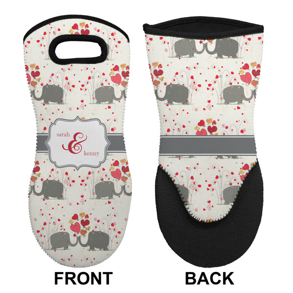 Elephants in Love Neoprene Oven Mitt (Front & Back)