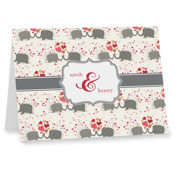 Custom Elephants in Love Note cards (Personalized)