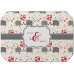 Elephants in Love Dining Table Mat - Octagon (Single-Sided) w/ Couple's Names
