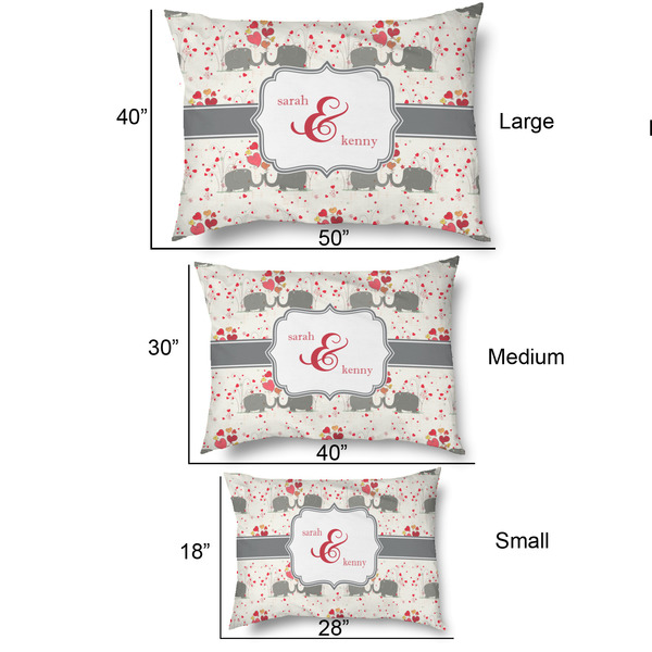 Elephants in Love Outdoor Dog Beds - SIZE CHART